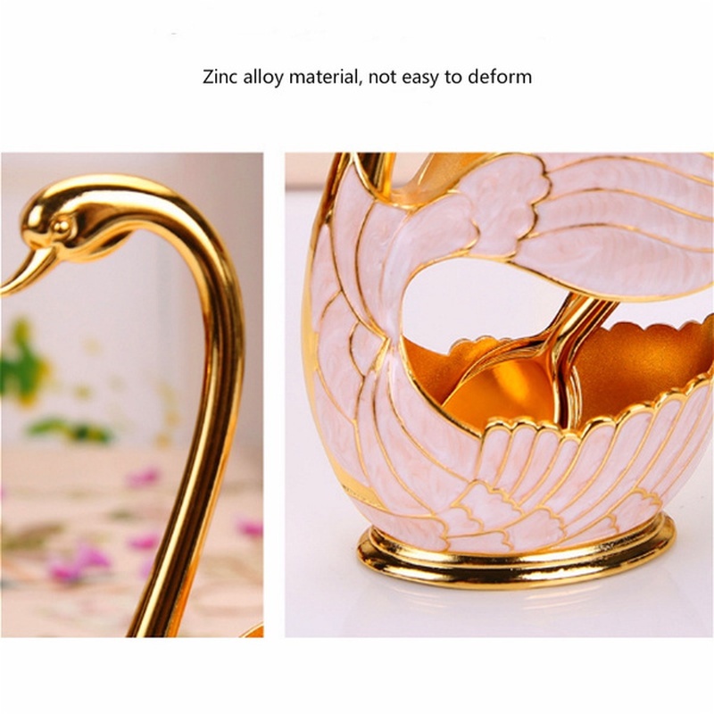 Swan Sendok Kopi Dengan Tempat Penyimpanan Home Zinc Alloy Salad Dessert Fruit Spoon