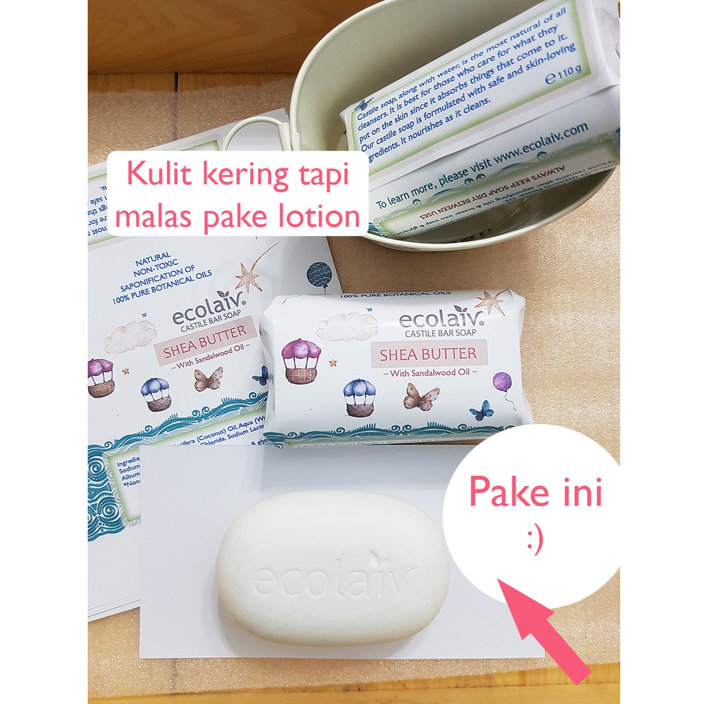 Ecolaiv Castile Shea Butter Bar Soap (Natural Moisturizing Soap)