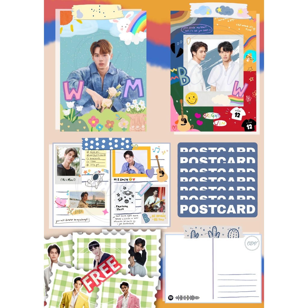 POSTCARD Raikantopeni Bright Vachirawit, Win Metawin, Tay Tawan, New Thitipoom, Gun ATP , Off Jumpol