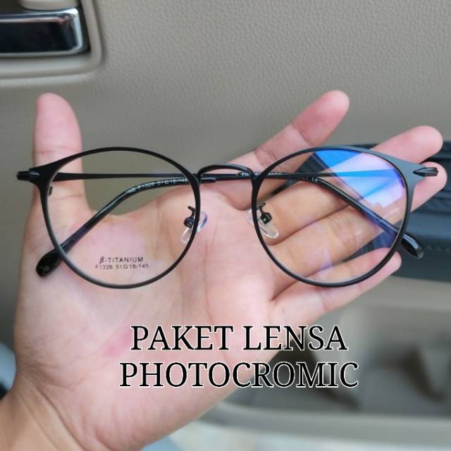 PAKET FRAME + LENSA PHOTOCAROMI | KACAMATA MINUS | KACA MATA ANTI RADIASI | KACAMATA WANITA 1326