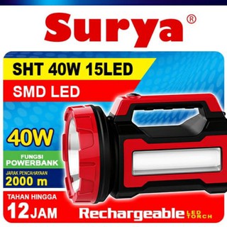 SURYA Senter Tangan Darurat Emergency 40 Watt + 10 SMD LED Power Bank SHT 40W 15 LED