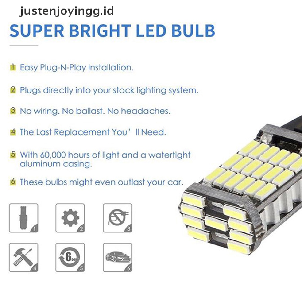 2pcs Lampu LED Canbus T16 T15 921 W16W Untuk Mundur Mobil