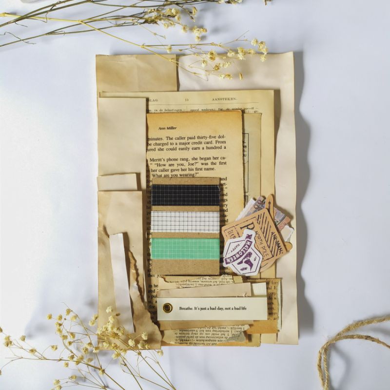 

Journal Kit Vintage Aesthetic Starter Bundle Type 1 for Jurnaling Jurnal Scrapbook