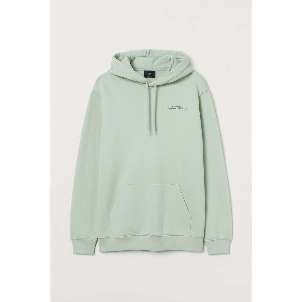 Hoodie Jaket H&M hnm Let It Bloom Mint Green Original