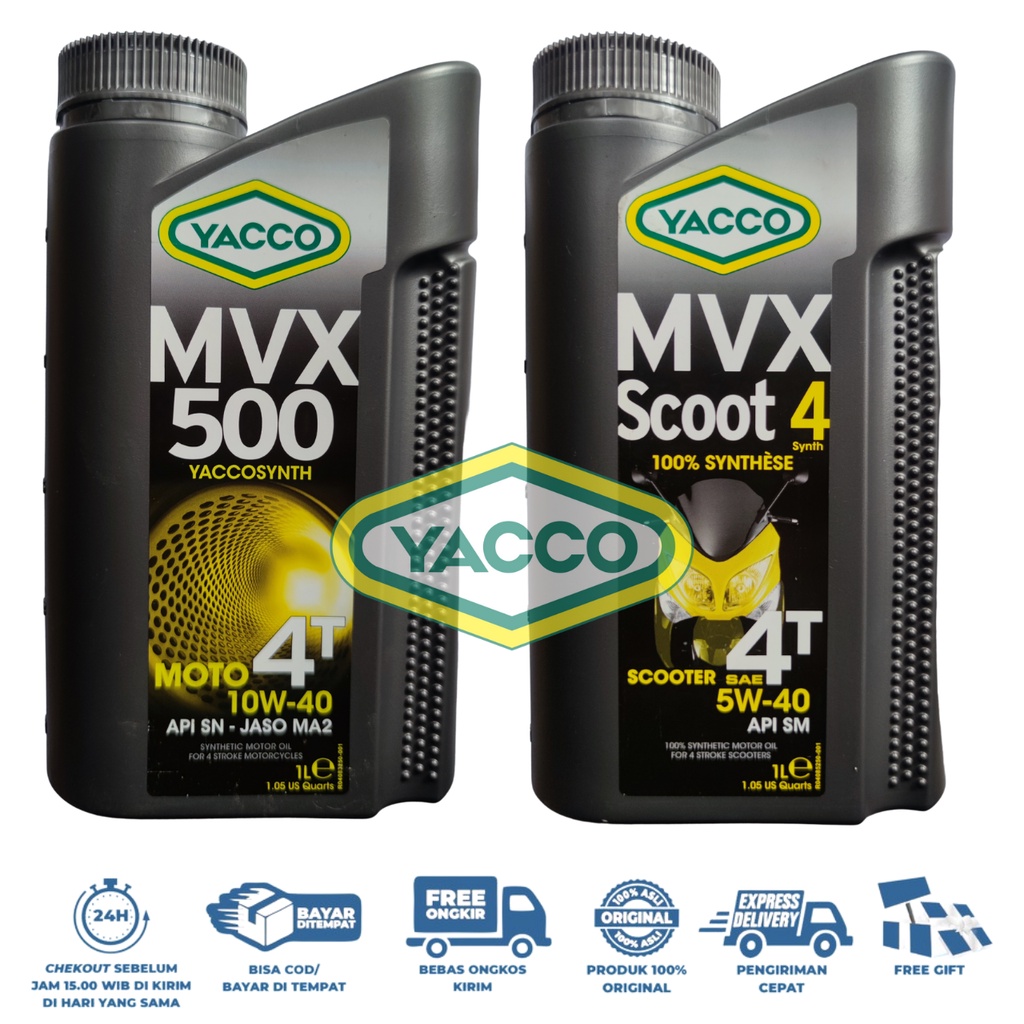 OLI Matic 4 Tak YACCO MVX Scoot 4 SYNTH 5W-40 MVX 500 10W-40 1L