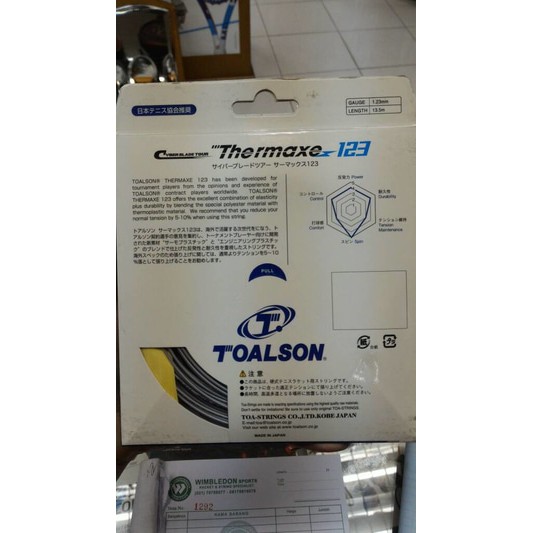 Senar Tenis Toalson/ Senar Toalson THERMAXE 123 CYBER BLADE TOUR JAPAN