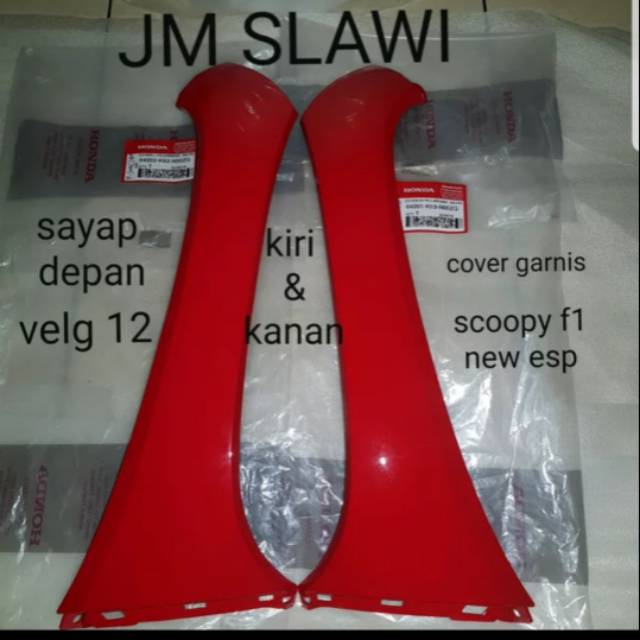 cover garnish depan sayap depan merah ferrari new scoopy f1 esp stylish ori ahm