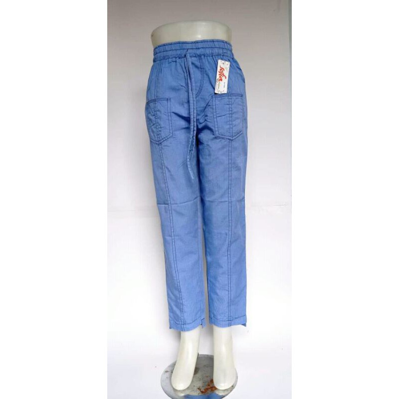 Celana Boyfriend Semi Jeans / Celana Panjang Wanita Kain / Celana Panjang Model Boyfriend