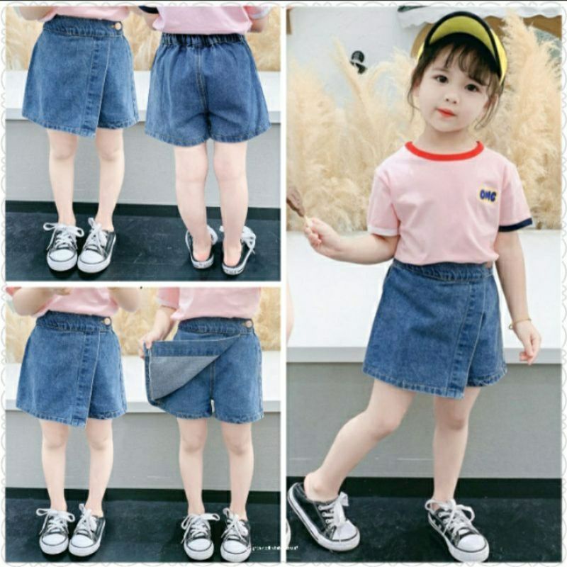 rok celana jeans / rocela anak usia 1 - 7 tahun