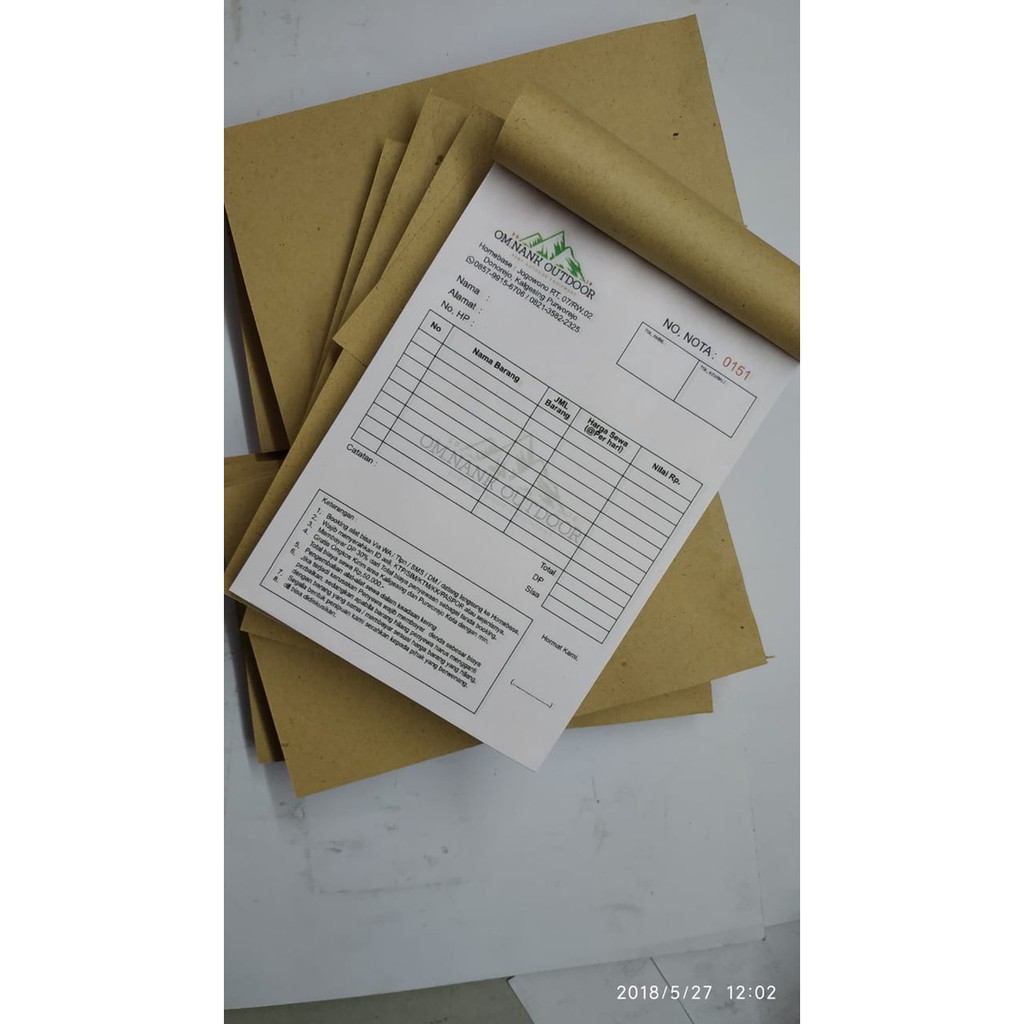 

Cetak Nota NCR - 4 Ply/Rangkap + Korporasi Murah Hemat