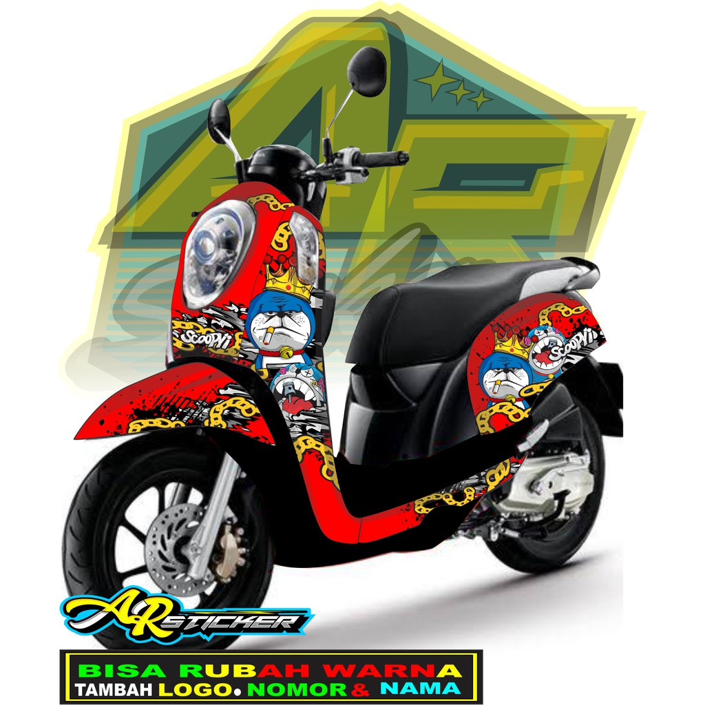 Decal scoopy Decal Scoopy full body Full Blok Decal Scopy Dekal Stiker Fi 2015 2016 2017 DORAEMON