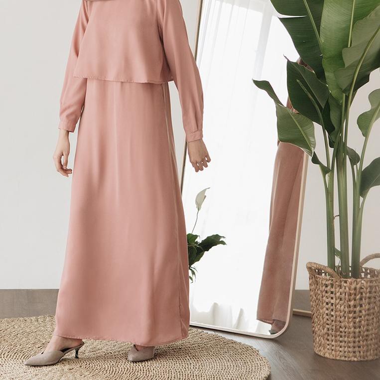 ➴ Mauve Askara by Aska Label - Gamis panjang Muslim busui friendly ✲