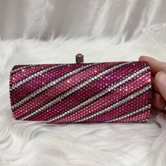 preloved tas cluth pesta swarosky original