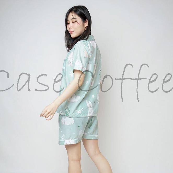 ♠ PDK Baju Tidur Setelan Stelan Celana Lengan Pendek Piyama Wanita Dewasa Bahan Katun Rayon Adem Bat