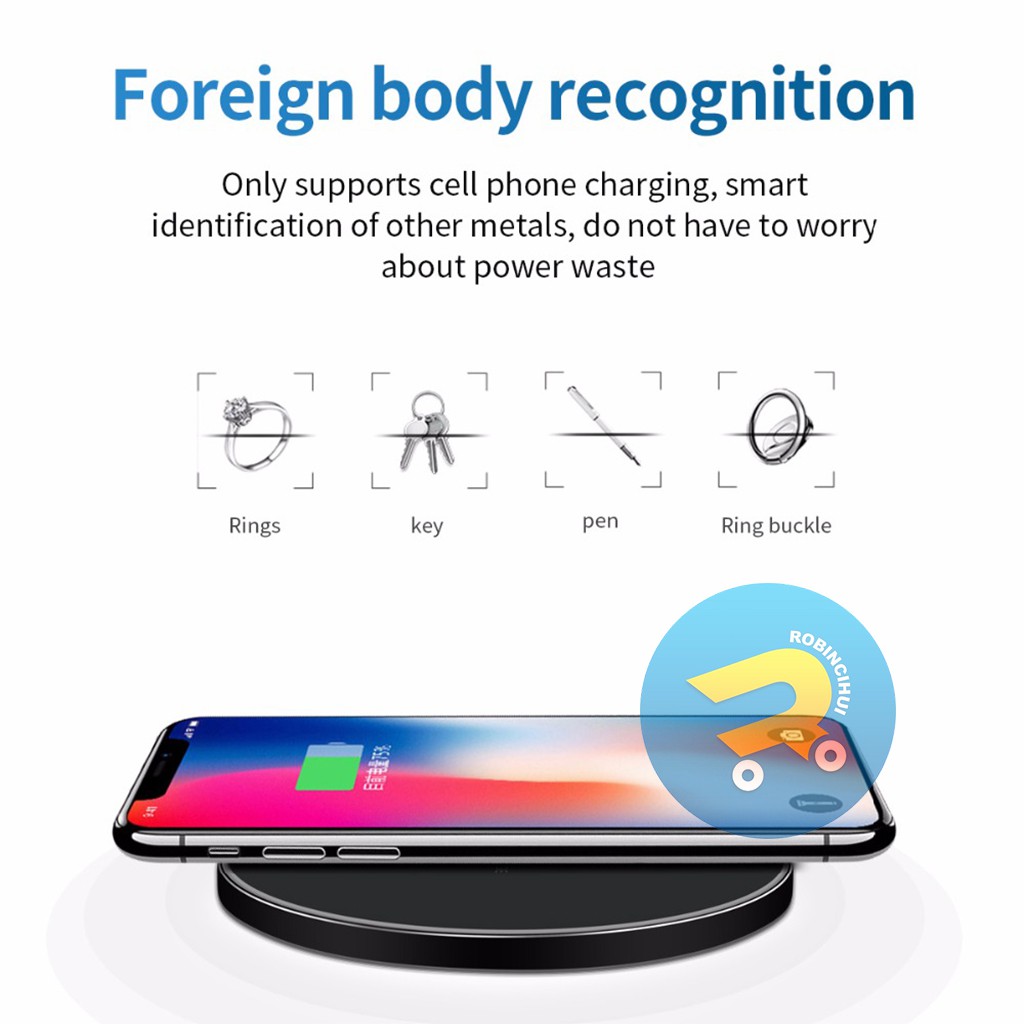 Wireless charging 10W Universal / wireless charger 10W Fast Charging Led Ring indikator  Qc 3.0