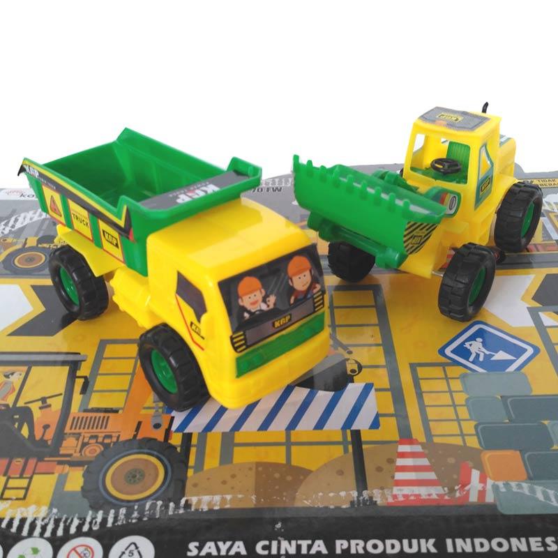 MAINAN ANAK TRUCK KONTRUKSI KGP 70 SET 2 PCS