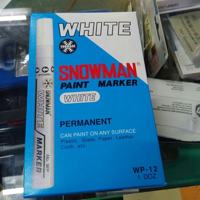 

TERMURAH Spidol Snowman Paint Marker (Putih/Kuning/Hijau/Hitam/Pink)(per Lusin)/PULPEN GEL/PULPEN LUCU/PULPEN 1 PACK/PENSIL WARNA/PENSIL 2B/PENGHAPUS JOYKO/PENGHAPUS LUCU/RAUTAN PENSIL PUTAR/RAUTAN ELEKTRIK/SPIDOL WARNA/SPIDOL PERMANEN/SPIDOL