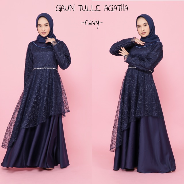 GAUN TULLE AGATHA / GAUN HIJAB KONDANGAN