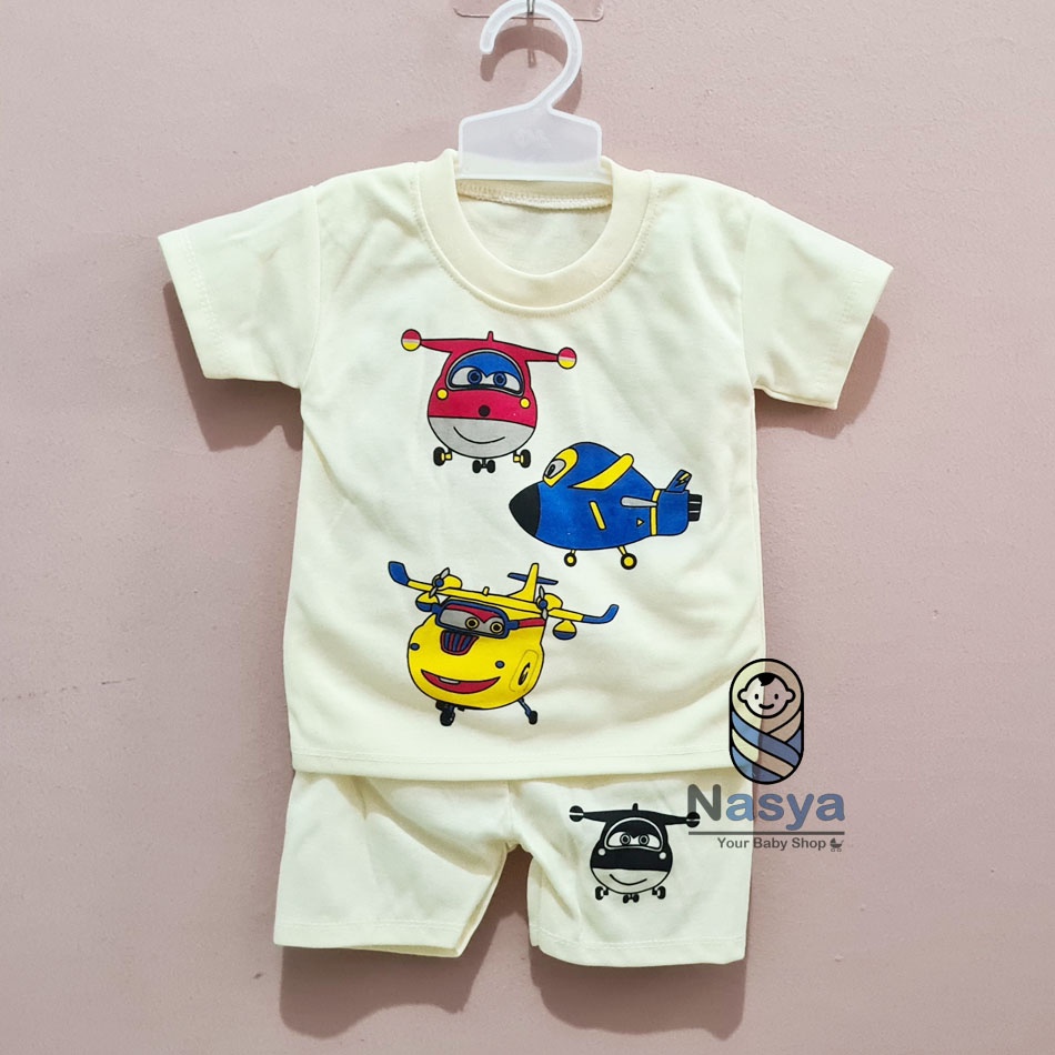 [J-003] Setelan Baju Pendek bayi unisex usia  NEW ARRIVAL (0-6 bulan)