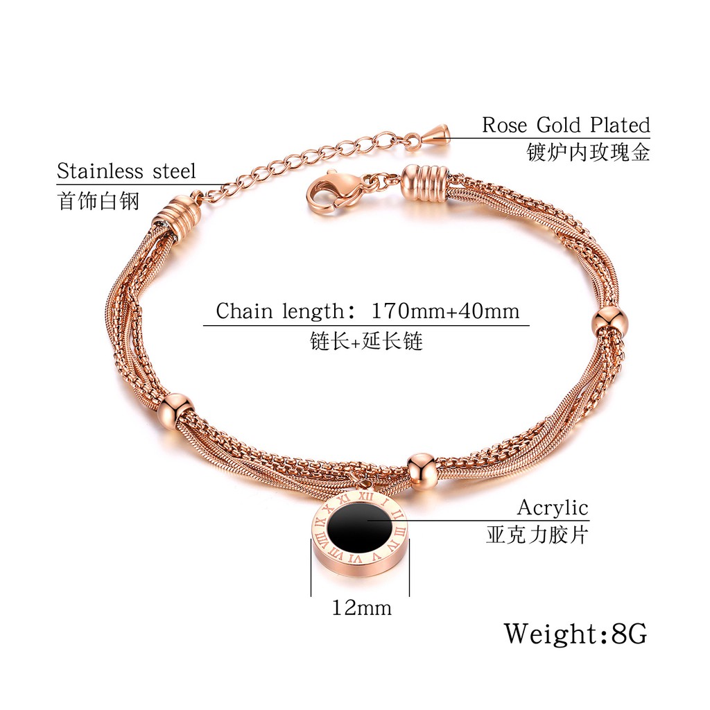 Gelang Bracelet Wanita Aksesoris Titanium Korea Cocok Hadiah GK047 motif elegant