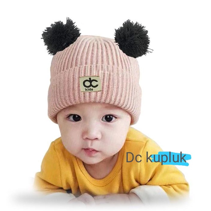 HappyOliver KUPLUK DC (J) Topi Anak Lucu Model kupluk Usia 0 Sampai 3 Tahun Kualitas Terbaik