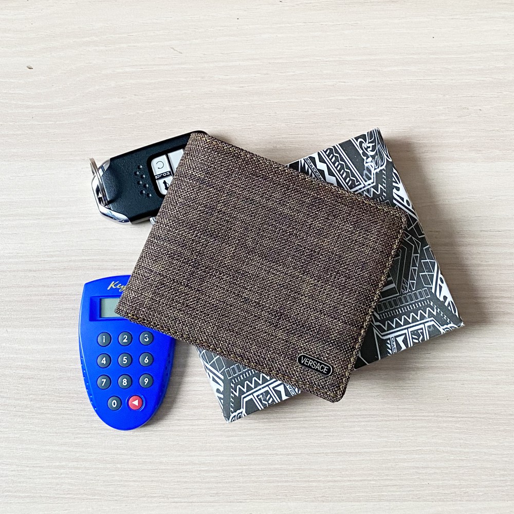 SHOPEE 6.6 SUPER SALE!! Vercase Dompet Pria V33 Dompet Kulit Kanvas Khaki