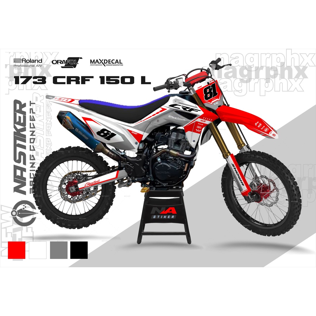 DECAL CRF MERAH GLOSY / DOFF - CRF150L FULBODY CRF-173
