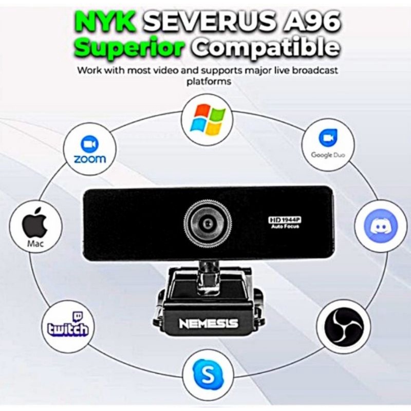 Camera Webcame Gaming NYK Nemesis A96 Severus A-96 QHD 2K 60FPS Auto Focus