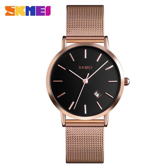 Jam Tangan Wanita / SKMEI 1530 Analog Date / Jam Tangan Analog / SKMEI Original-Rose Gold