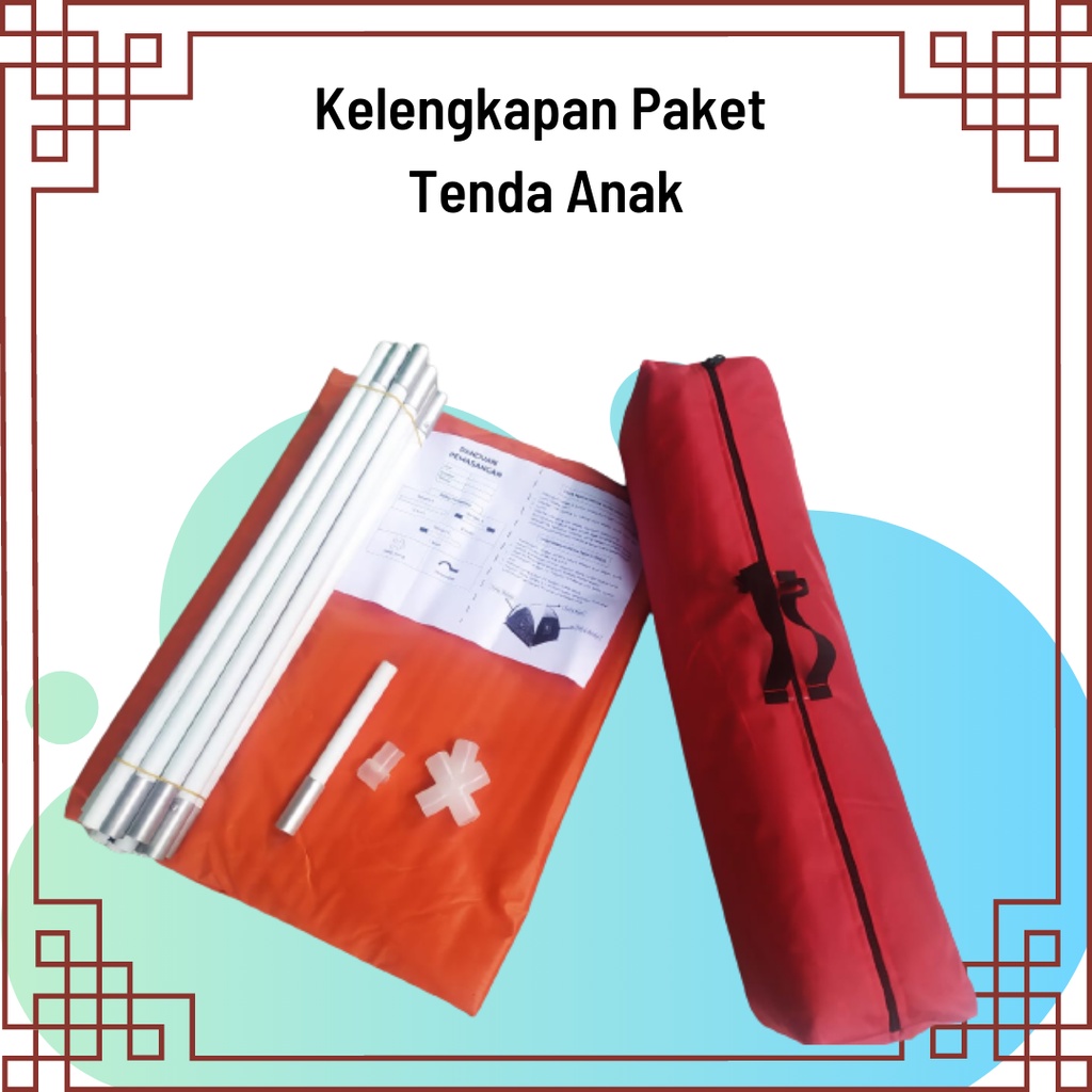 Tenda Anak Karakter Tayo Ukuran 120 x 120 cm - Tenda Anak Camping - Tenda Anak Murah Parasut