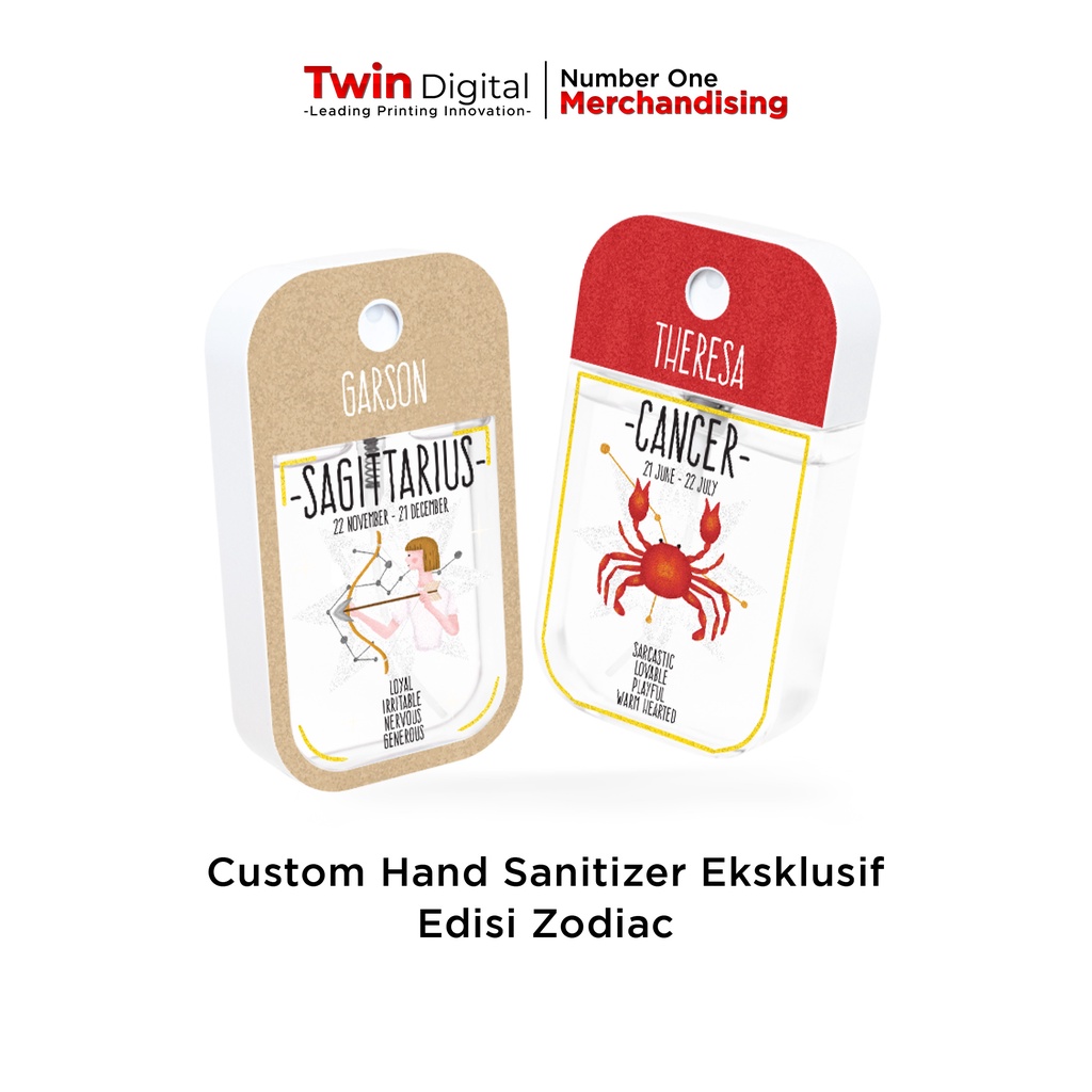 Twindigital Custom Hand Sanitizer Zodiak Pocket Spray Print Cair - Handsanitizer Zodiac