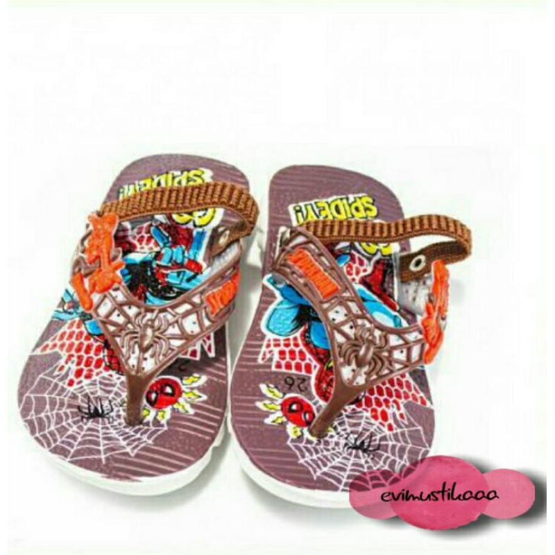 sandal jepit cit - cit gambar spiderman size 24- 29