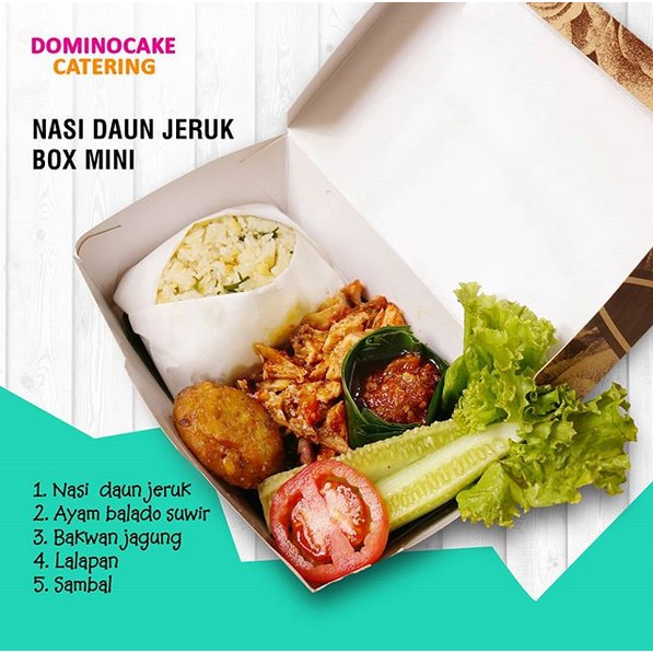 

Nasi box - Nasi box mini - Nasi daun jeruk - Dominocake Catering