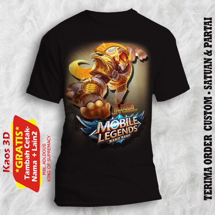 Kaos New Skin MBL ALDOUS KING OF SUPREMACY ukuran anak dan dewasa - gratis cetak tulisan