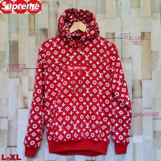 supreme x lv hoodie harga