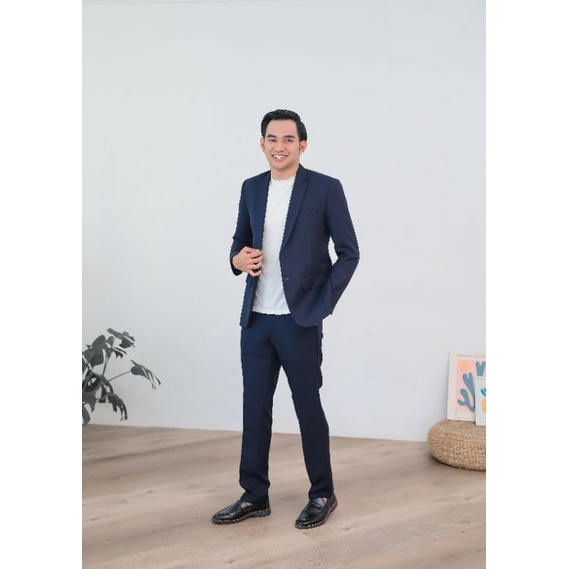 Mubeng - Elegant Jas Slimfit Navy (Free Cover Jas)