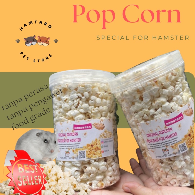 Popcorn hamster / berondong jagung kemasan toples 1 ltr