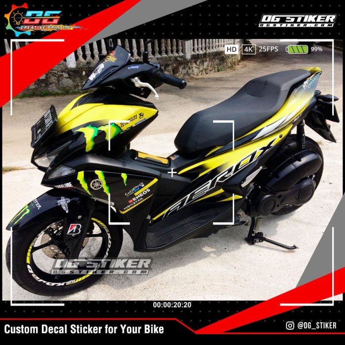 Decal Striping Aerox Kuning  DG Stiker
