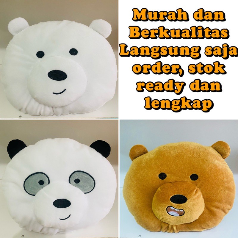 Bantal Boneka We Bare Bears Bear Lembut Lucu Ukuran 40cm Berlabel SNI