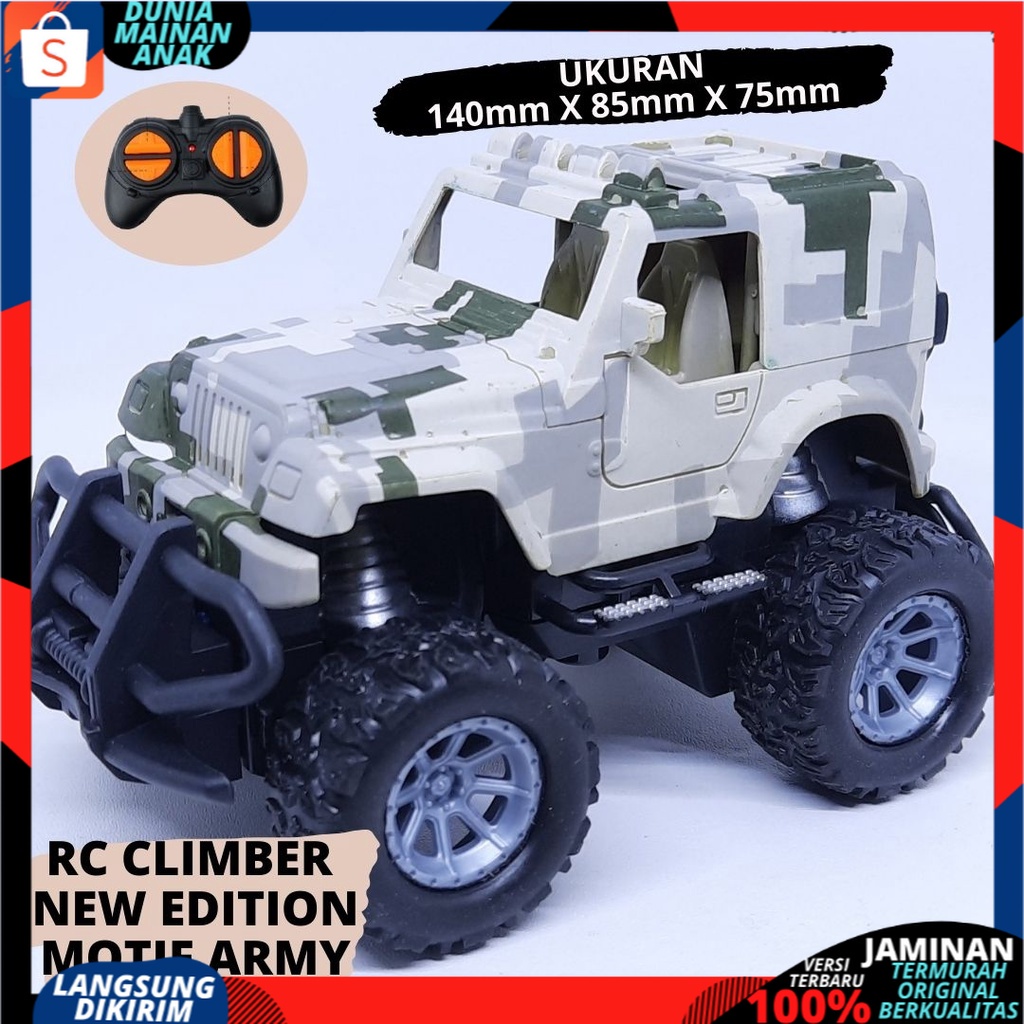 Mainan Mobil Remote Kontrol Aman Digunakan Import Mini Climber Jeep New Army Version