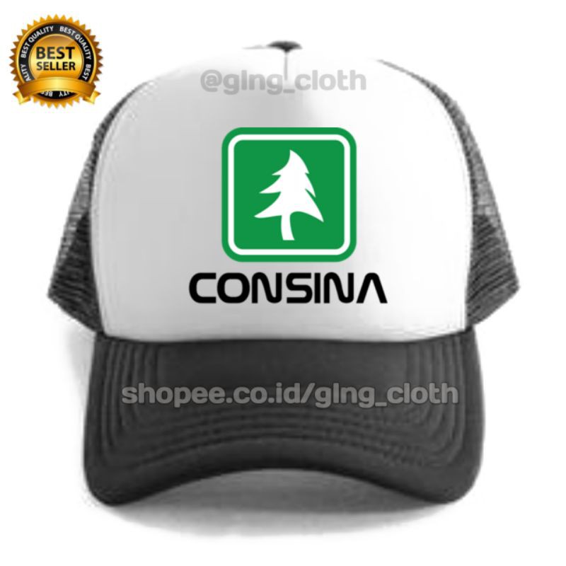 Topi Consina - Topi Trucker Consina | Black & White