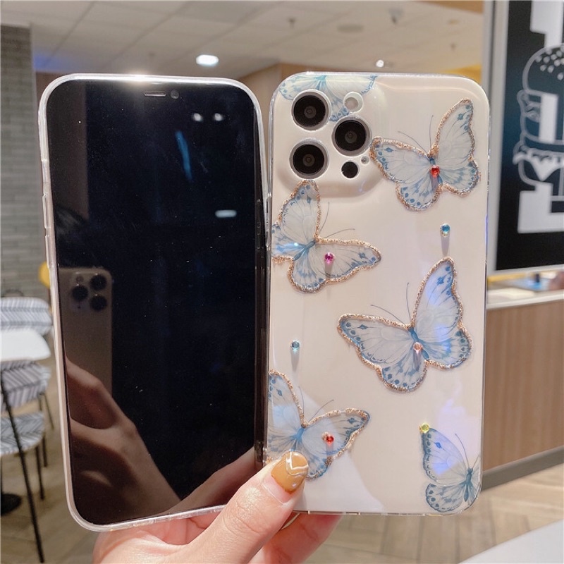 Beige Butterfly Series Softcase Lucu Kupu Kupu iphone 7/8+ XS XS Max XR 11 Pro Max 12 Pro Max