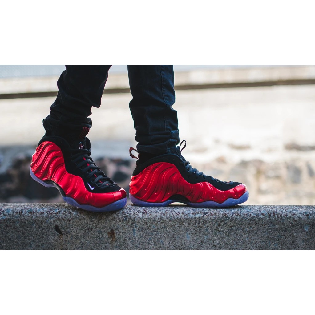 nike foamposite red black