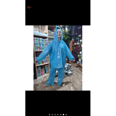 Stelan mantel jas hujan baju dan celana