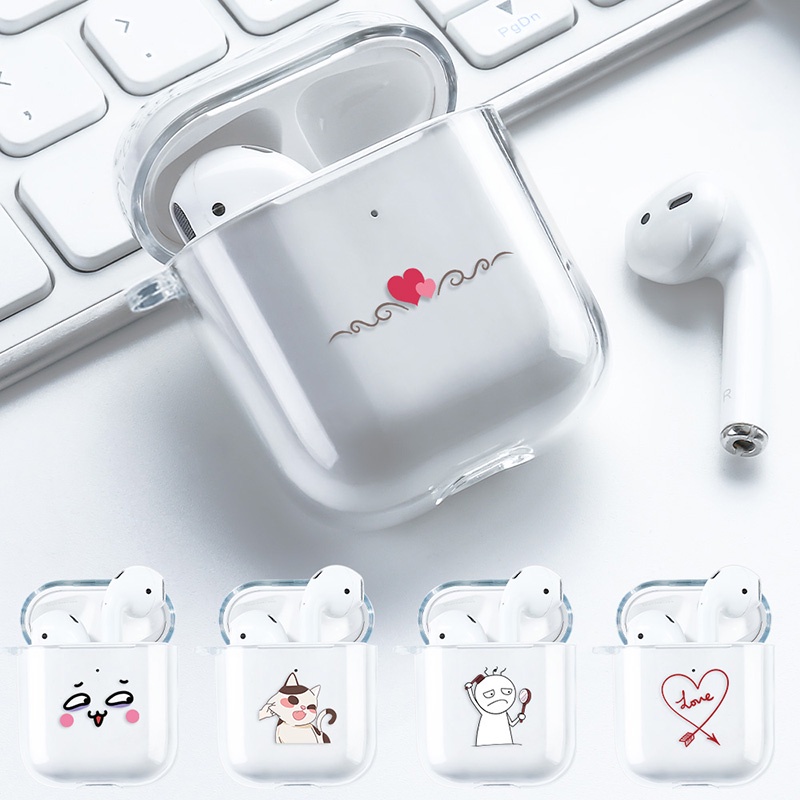 Casing Soft Case Silikon Transparan Motif Kartun Lucu Untuk AirPods 1 / 2