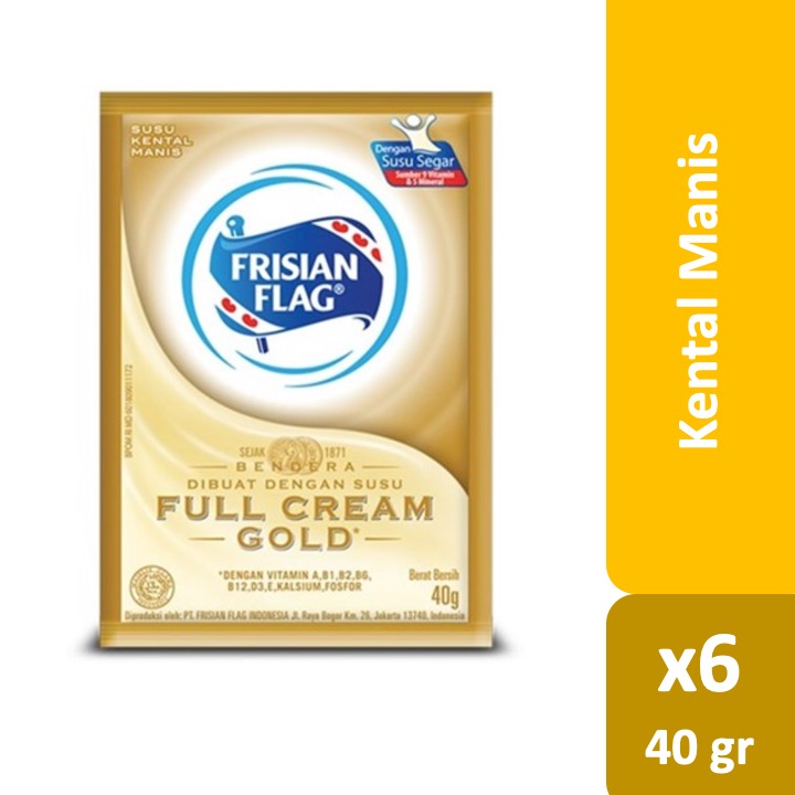 

Frisian Flag Susu Kental Manis Gold 6 Sachet x 40gr