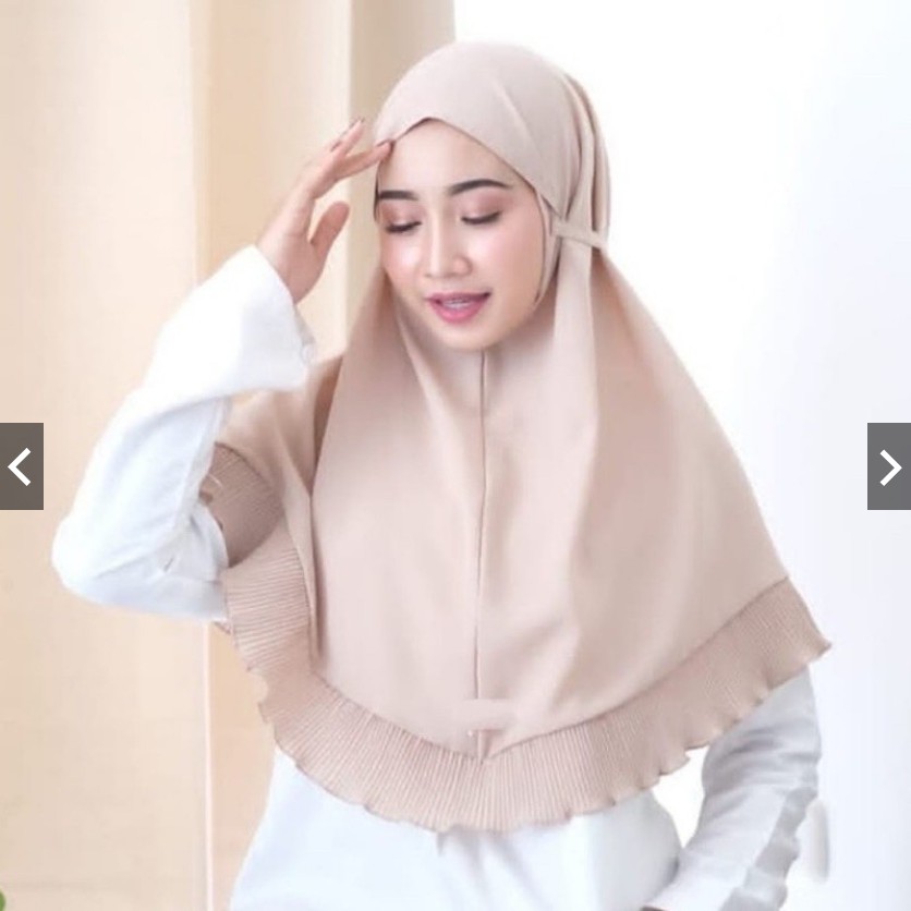 Hijab Bergo Tali Maryam Plisket Diamond Premium