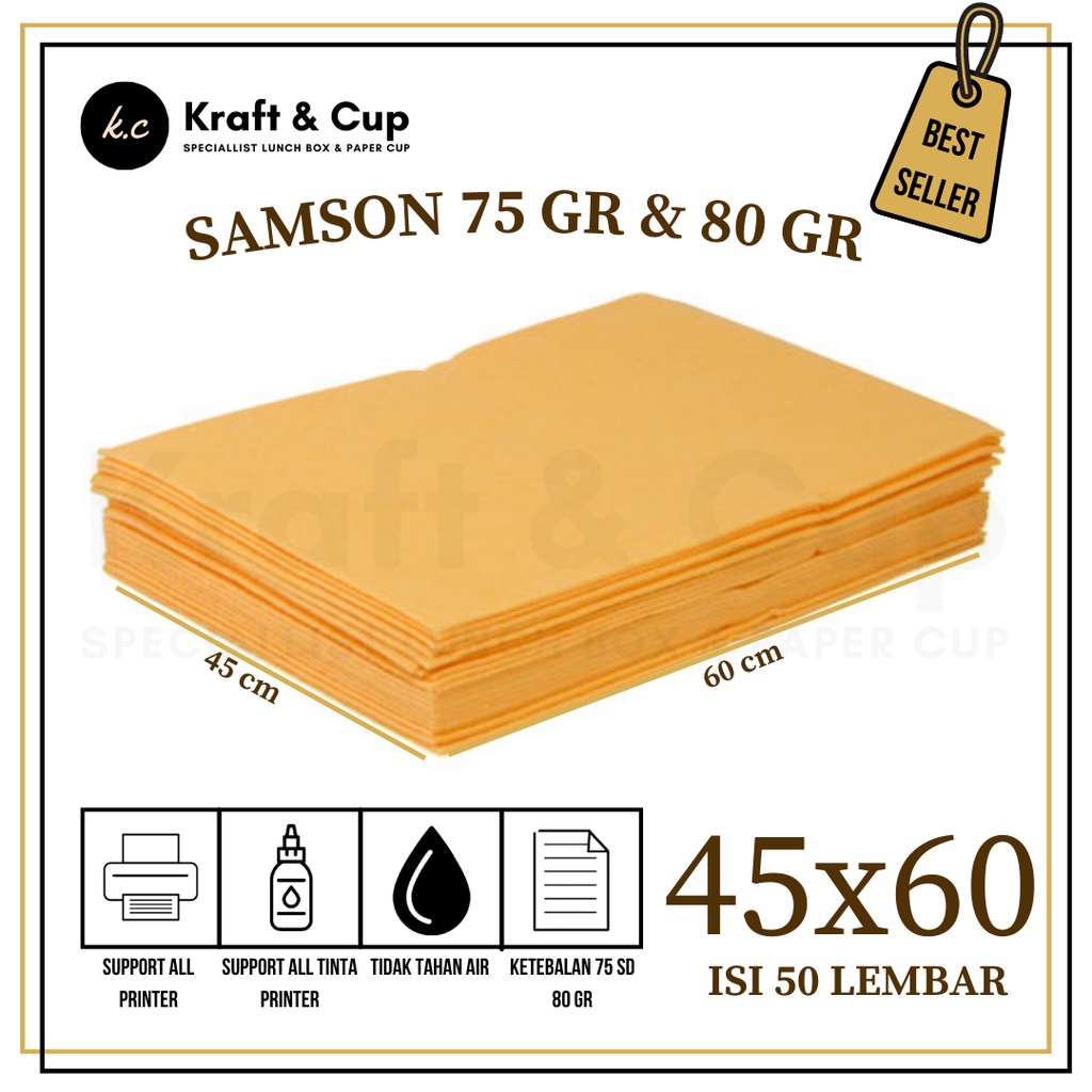 

Kertas Samson 45x60 isi 50 lembar / Kertas Sampul Buku Tulis / Kertas Cuci Mobil / Kertas Carwash