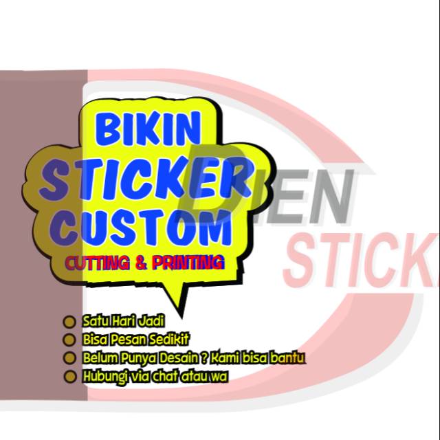 BIKIN STICKER/ CUSTOM STICKER/ STICKER CUTTING/STICKER VINYIL/ STICKER CROMO/ STICKER TRANSPARAN