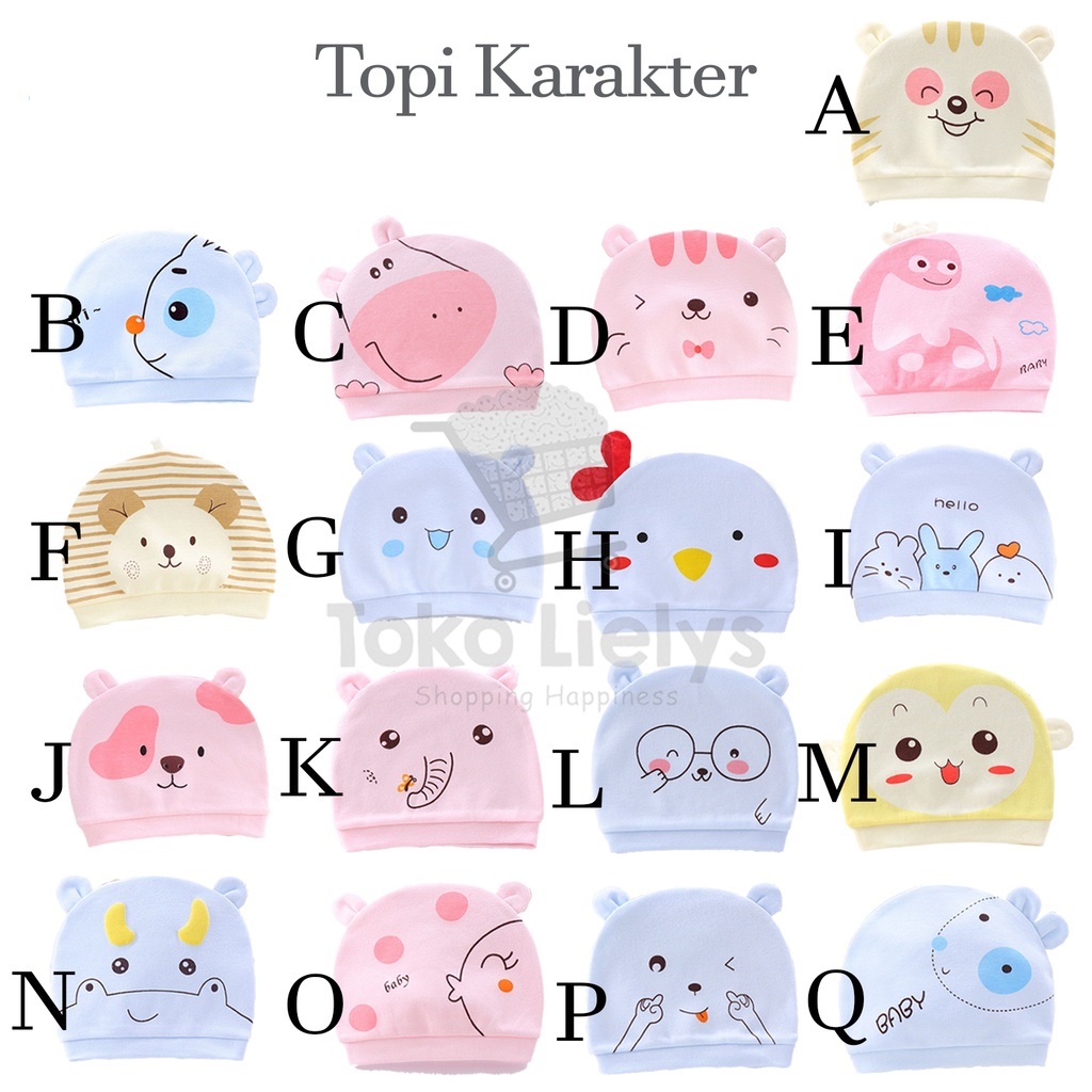 BEBELLE TOPI BAYI LUCU TOPI BAYI TOPI TELINGA TOPI BAYI BERGAMBAR NEWBORN BABY HAT